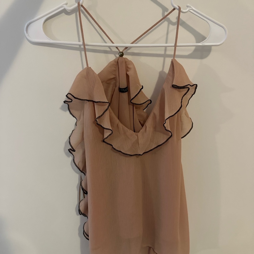 Chic Pink Ruffle Blouse - Picture 4 of 4
